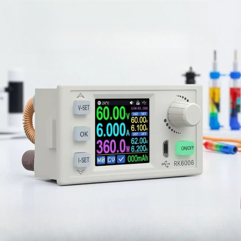 Electronics Repair Hobby - 調整可能なデジタルDC-DCコンバーター（昇降圧機能付き）、LCDディスプレイ、DIY電圧・電流テスター。趣味の実験や電子機器の修理に最適なモジュール。