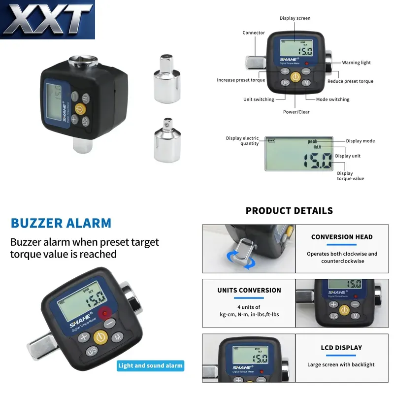 Electronics Repair In Usa - XXT Shahe デジタルトルクレンチアダプター 電子トルクツール 自動車、バイク、家庭修理用アダプター付属